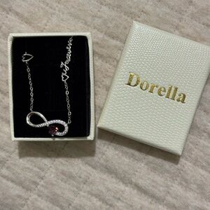 Dorella Love Infinity Heart Pendant Amethyst Necklace
